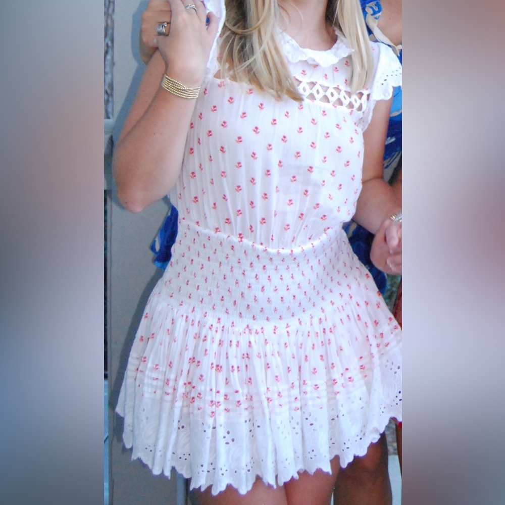 Charming White and Red Kids Dress